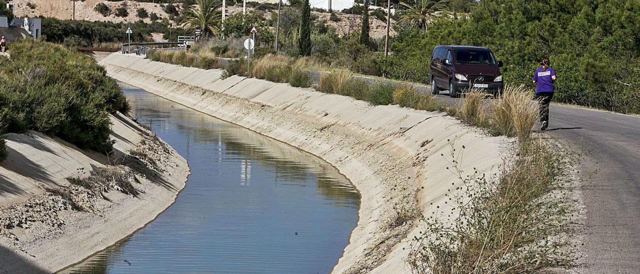 Canal de reparto del agua del Tajo-Segura en el Campo de Elche. | ANTONIO AMORÓS