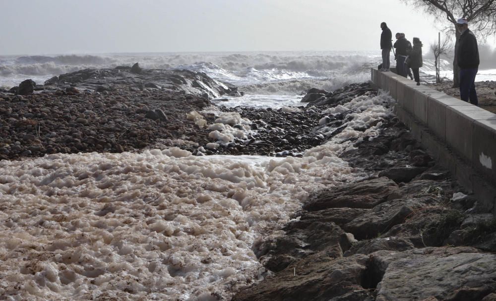 Daños en el litoral de Camp de Morvedre tras el paso del temporal Gloria