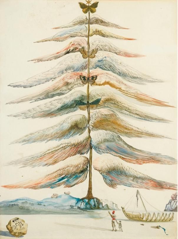 Una arbre de Nadal de papallones en una altra creació de l’artista figuerenc per a l’empresa nord-americana de targetes de felicitació.