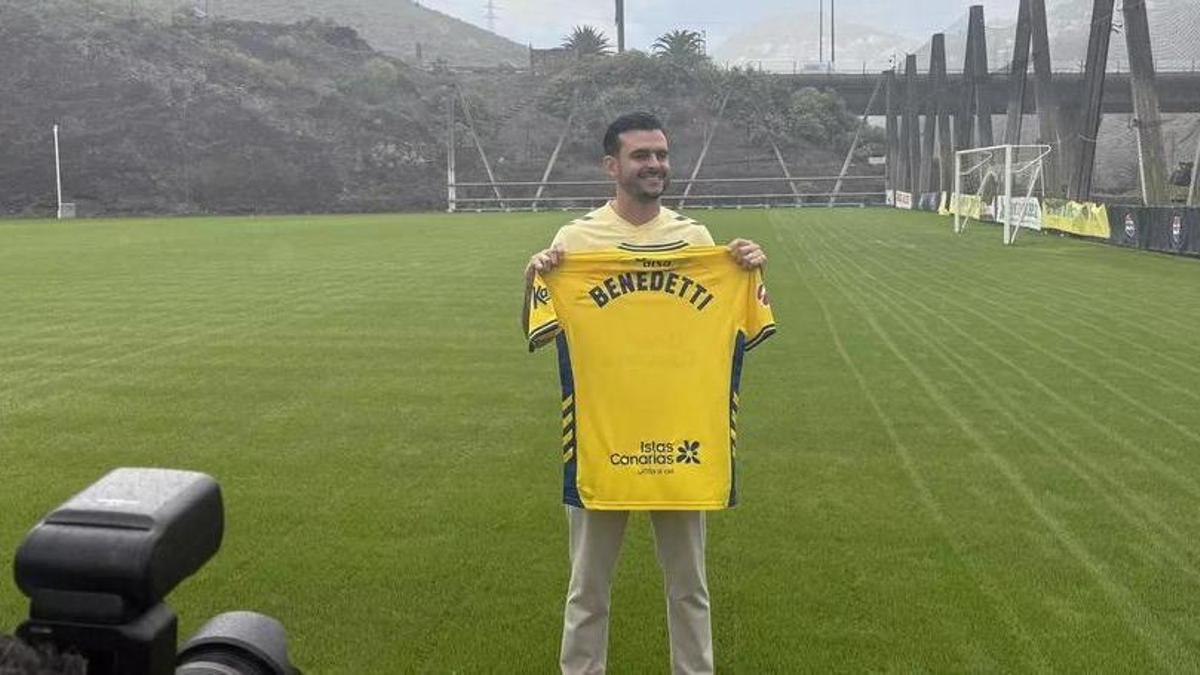 Nicolás Benedetti el día de su presentación como nuevo jugador de la UD Las Palmas