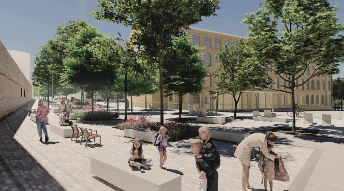 Recreación virtual de la pacificación que propone el ayuntamiento para la calle Sant Adrià, en el barrio de Sant Andreu de Barcelona