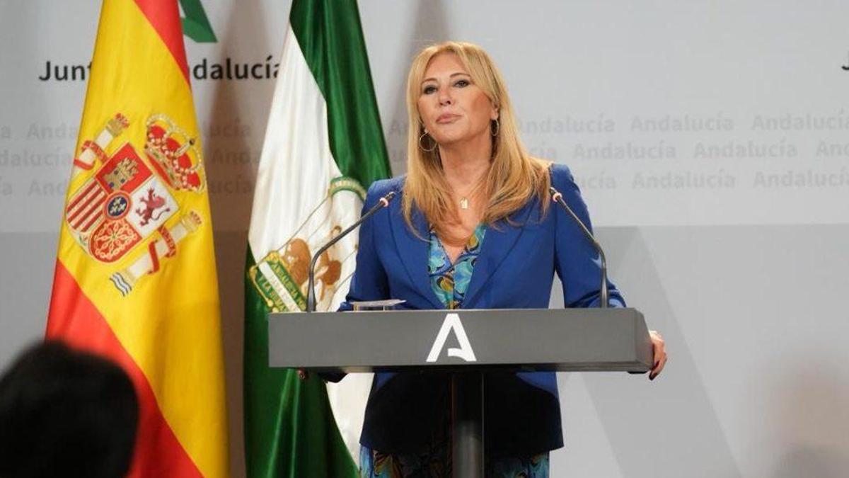 La consejera Carolina España atiende a los medios, ayer. | MARÍA JOSÉ LÓPEZ / EUROPA PRESS