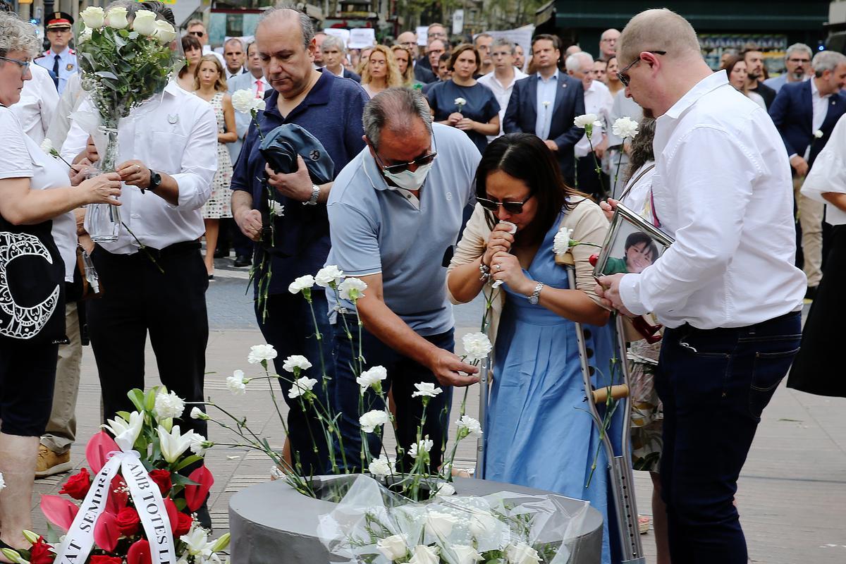 Homenaje a las víctimas del atentado del 17-A, en Barcelona