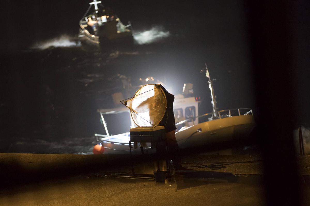 PESCA DE LA ANGULA EN RIA DEL NALON EN UNA IMAGEN DE ARCHIVO.