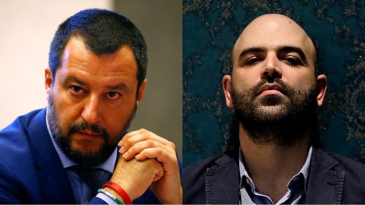 Combo de Matteo Salvini y Roberto Saviano