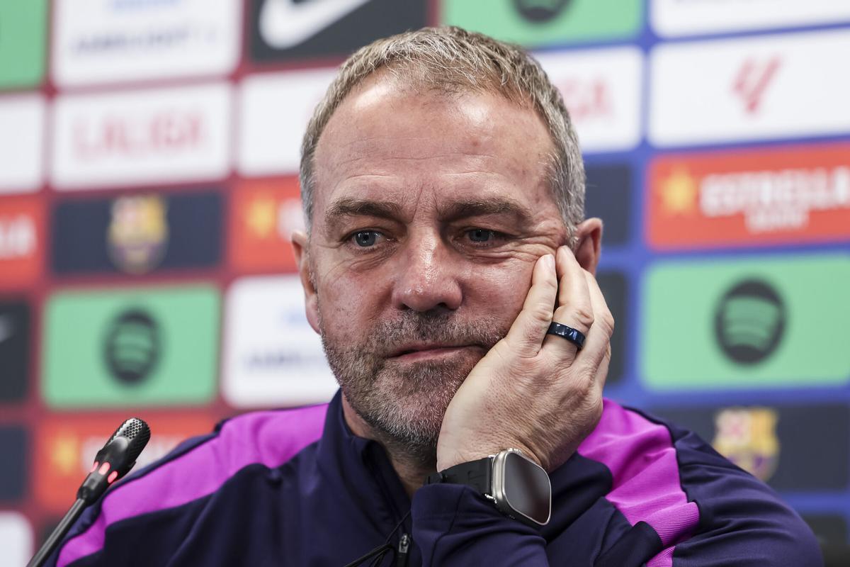 Hansi Flick, en la rueda de prensa previa al Elche-Barcelona de este sábado.