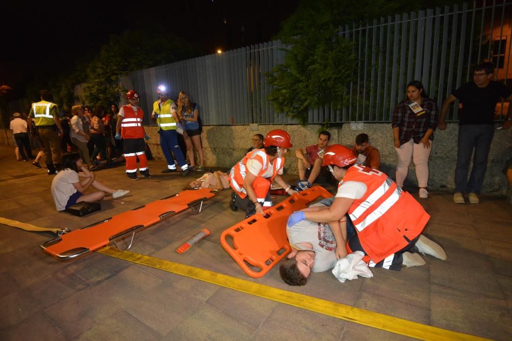 Simulacro en Pontevedra de un accidente de tren