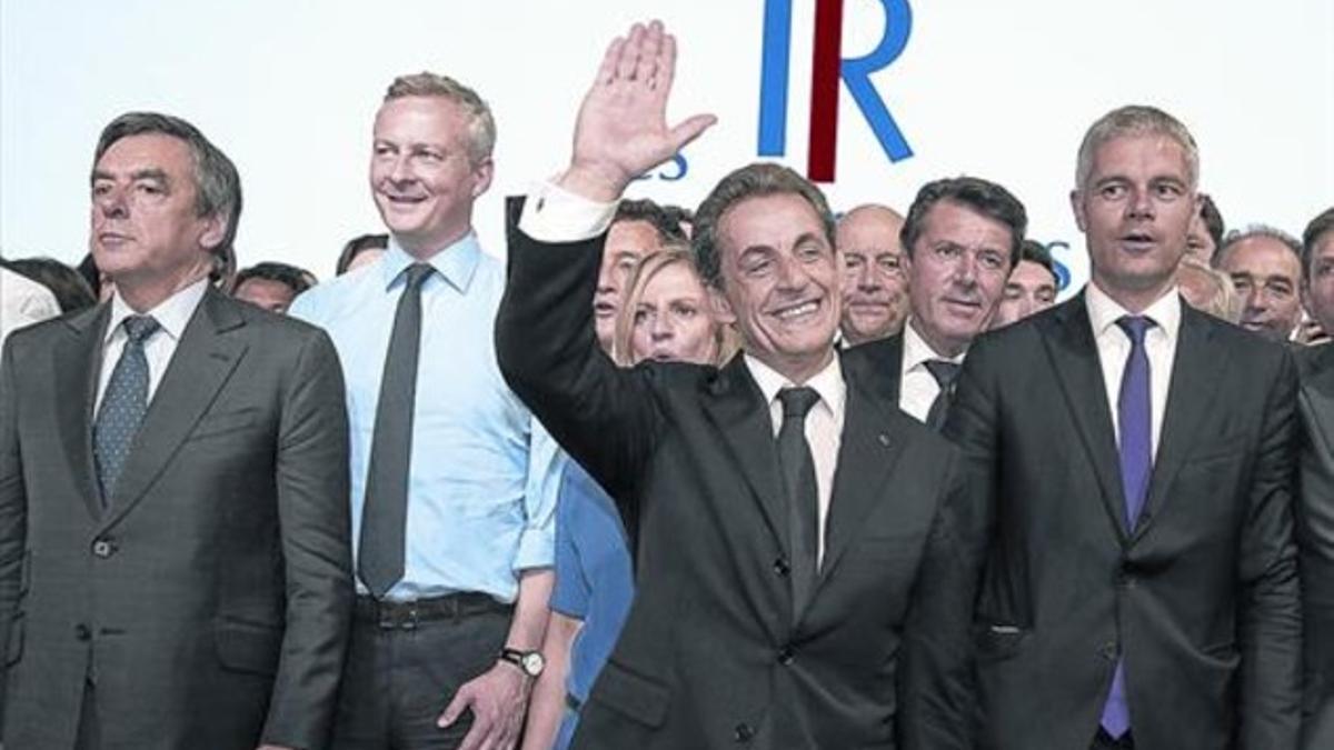 Nicolas Sarkozy, en el primer congreso de Los Republicanos, ayer.