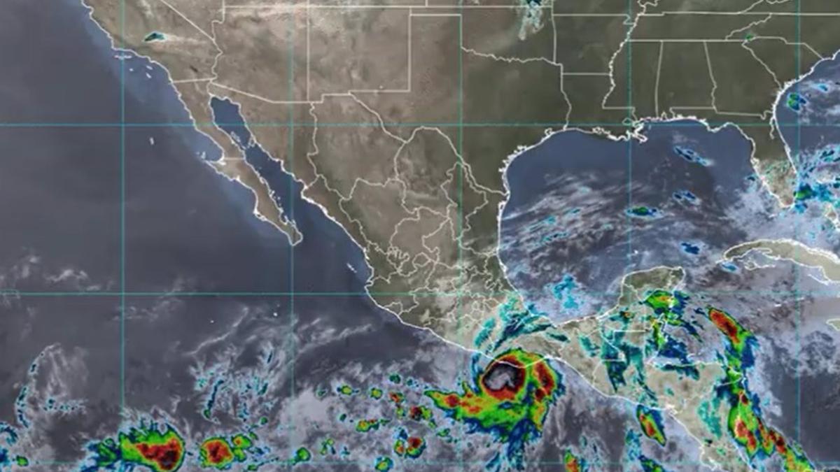 Ubicación del huracán 'Agatha' cerca de las costas de México.