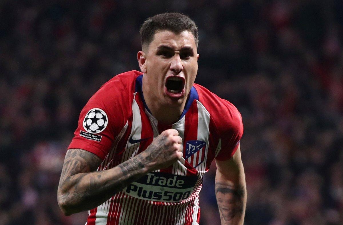 Soccer Football - Champions League - Round of 16 First Leg - Atletico Madrid v Juventus - Wanda Metropolitano  Madrid  Spain - February 20  2019  Atletico Madrid s Jose Gimenez celebrates scoring their first goal    REUTERS Sergio Perez