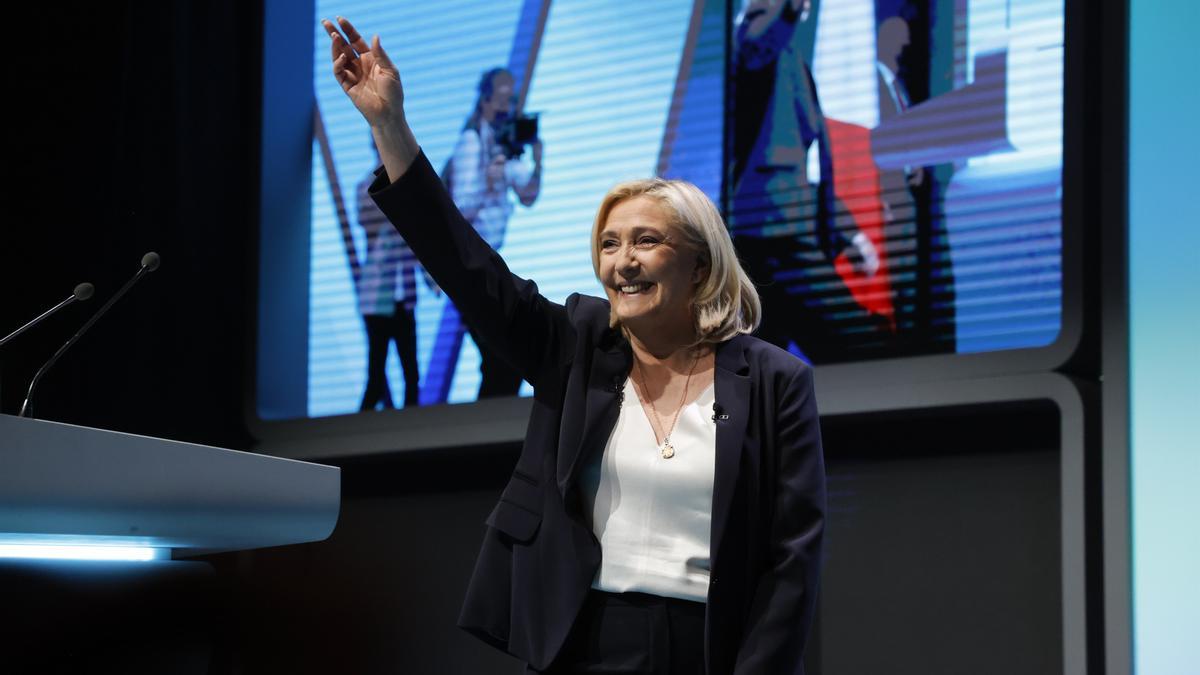 La candidata presidencial del partido ultraderechista Agrupación Nacional (AN), Marine Le Pen