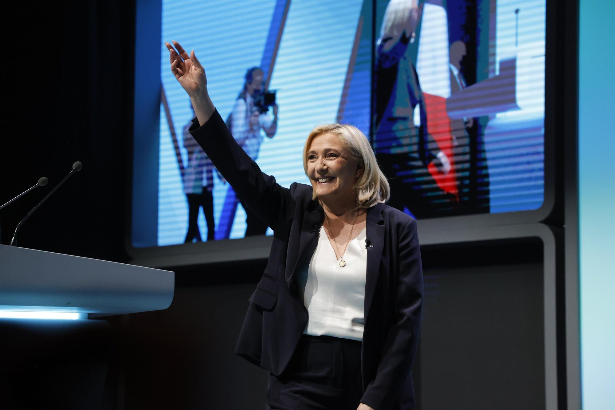 La candidata presidencial del partido ultraderechista Agrupación Nacional (AN), Marine Le Pen