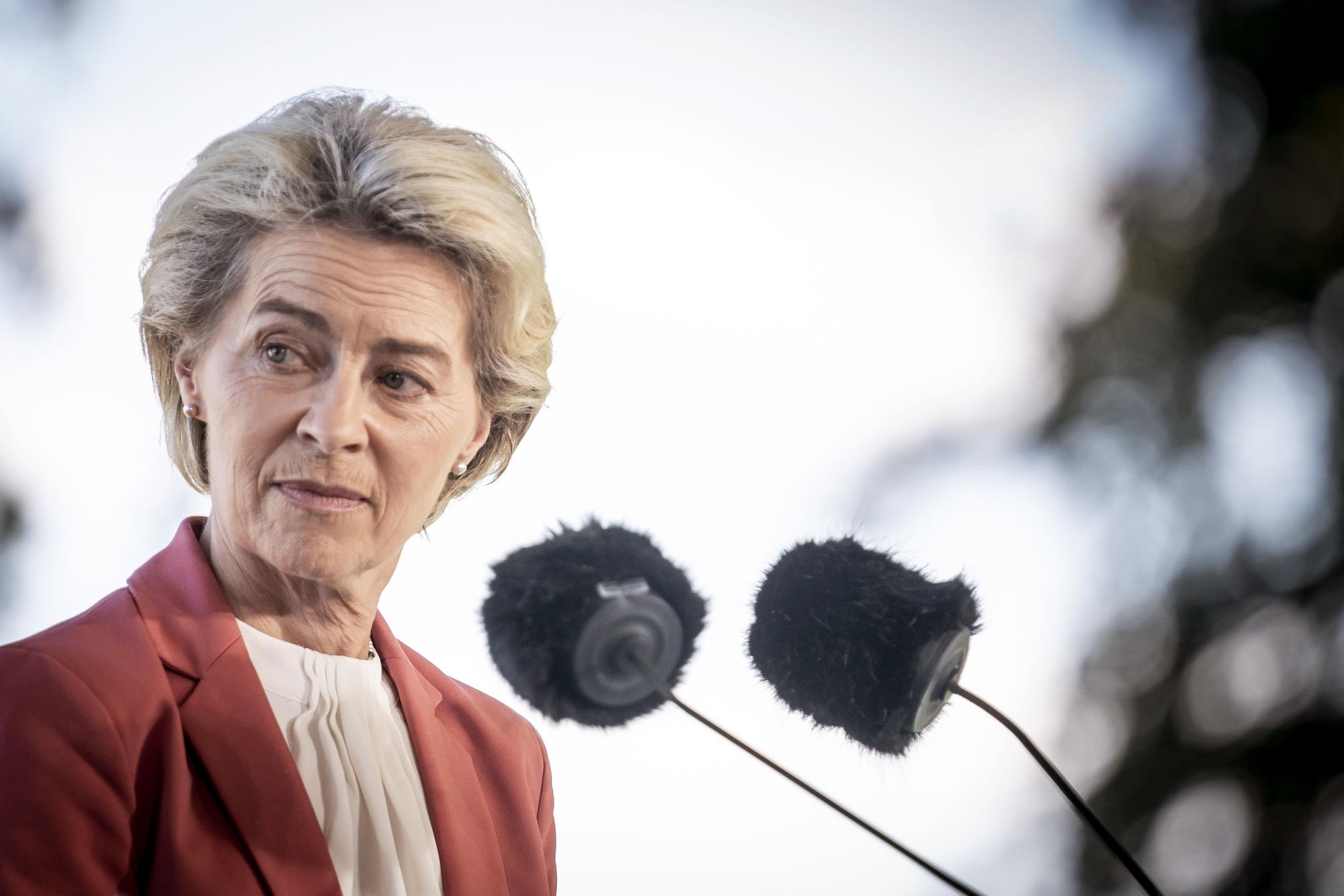 Marienborg (Denmark), 30/08/2022.- European Commission President Ursula von der Leyen attends a joint press conference after the Baltic Sea Energy Security Summit in Marienborg, Denmark, 30 August 2022. The summit aims to increase the energy security of the area in the context of the Russian invasion of Ukraine by strengthening regional cooperation. (Dinamarca, Rusia, Ucrania) EFE/EPA/MADS CLAUS RASMUSSEN DENMARK OUT