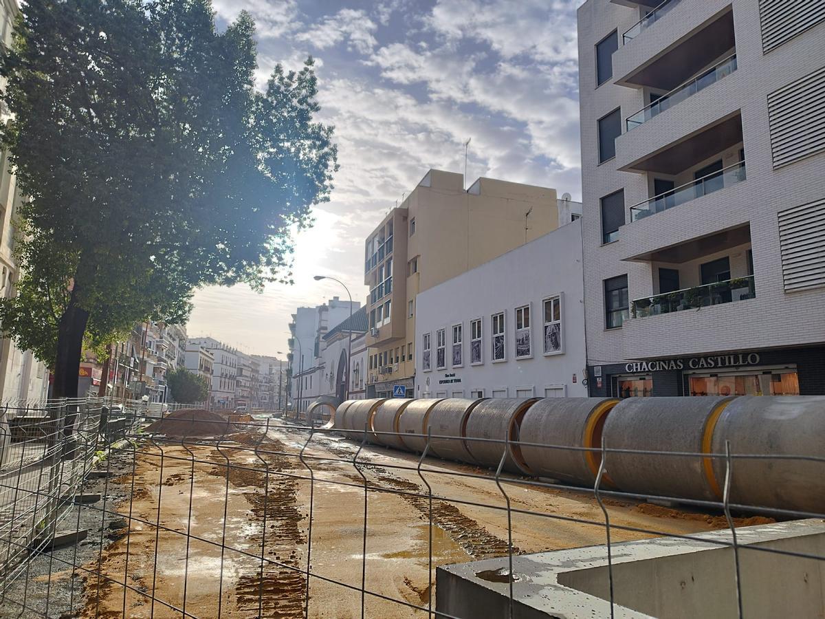 Obras de mejora de la calle Pagés del Corro, Triana, de Sevilla