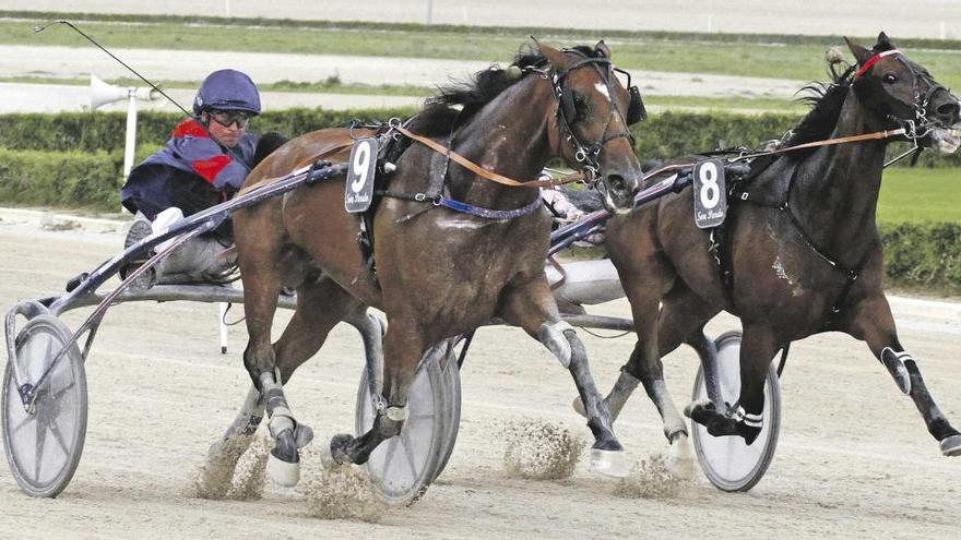 Anna Mix (9), con Franck Nivard, en los metros finales de su victoria, con Swedishman defendiendo la segunda plaza.