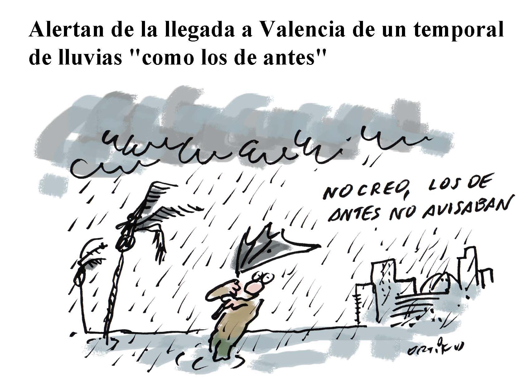 Alertan de la llegada a Valencia de un temporal de lluvias &quot;como los de antes&quot;