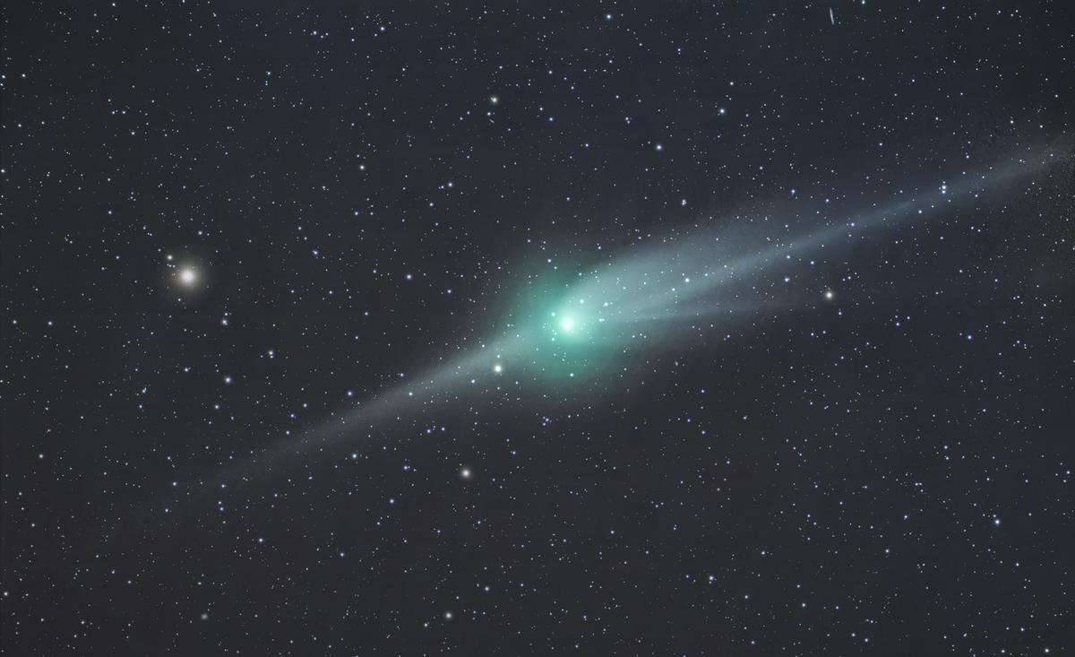 El “Cometa verde” fotografiado por el astrofotógrafo zamorano Miguel Ángel Furones el pasado día 24.