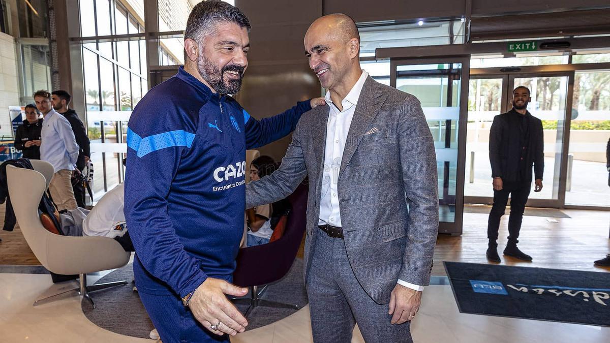 Roberto Martínez con Gattuso