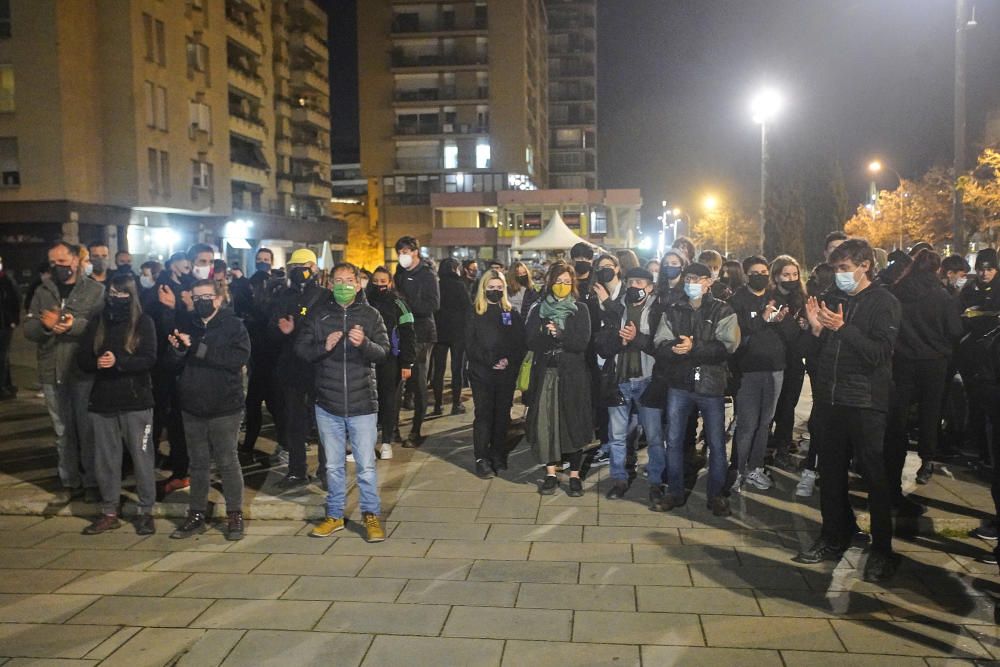 Concentració a Girona per reclamar la llibertat del detinguts per les protestes