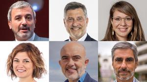 Jaume Collboni (PSC), Jordi Martí (Junts), Janet Sanz (BeC), Elisenda Alamany (ERC), Daniel Sirera (PP) y Gonzalo de Oro-Pulido (Vox)