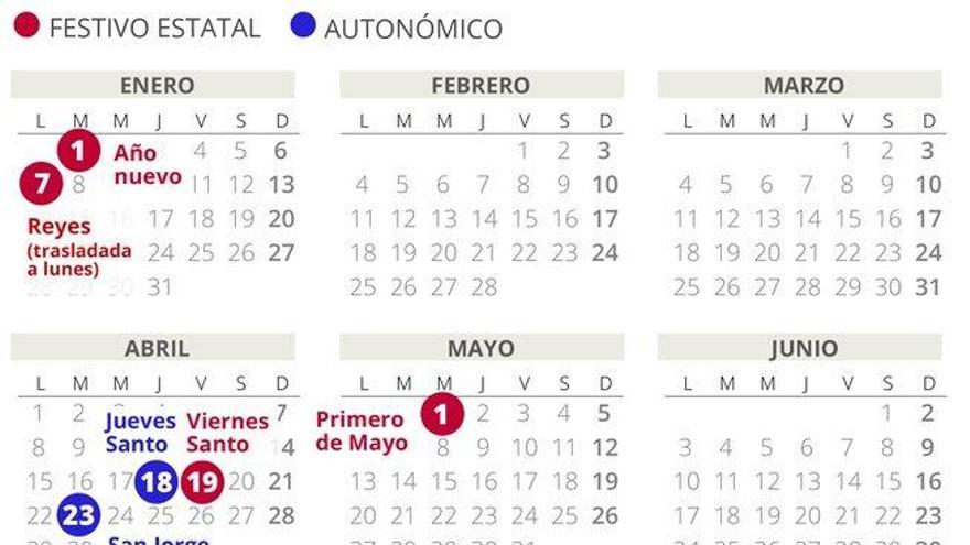 Calendario laboral de Aragón del 2019 (con todos los festivos)
