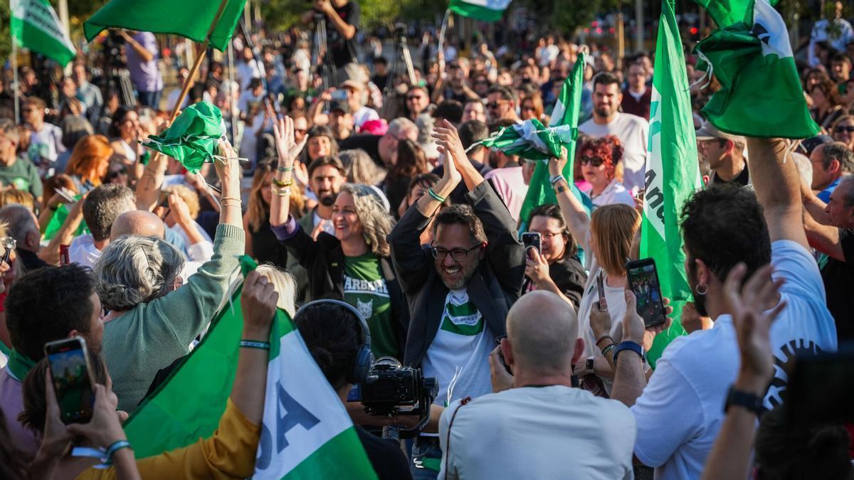 José Ignacio García en el acto de cierre de campaña de Adelante Andalucía, celebrado en Sevilla.