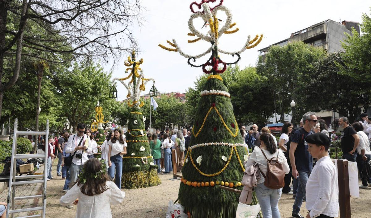 Los maios quedaron expuestos en la alameda.