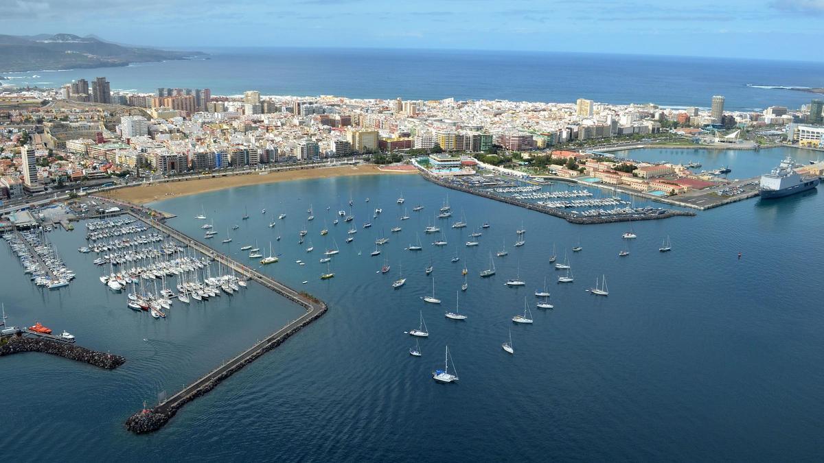 Vistas aéreas del Club Náutico de Gran Canaria.