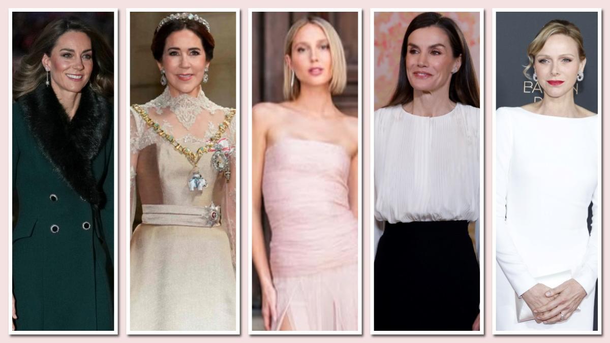 De izquierda a derecha, Kate Middleton, Mary de Dinamarca, Olympia de Grecia, Letizia y Charlene de Mónaco.