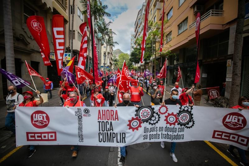 Manifestación del Primero de Mayo, Día internacional del trabajador, en Santa Cruz de Tenerife