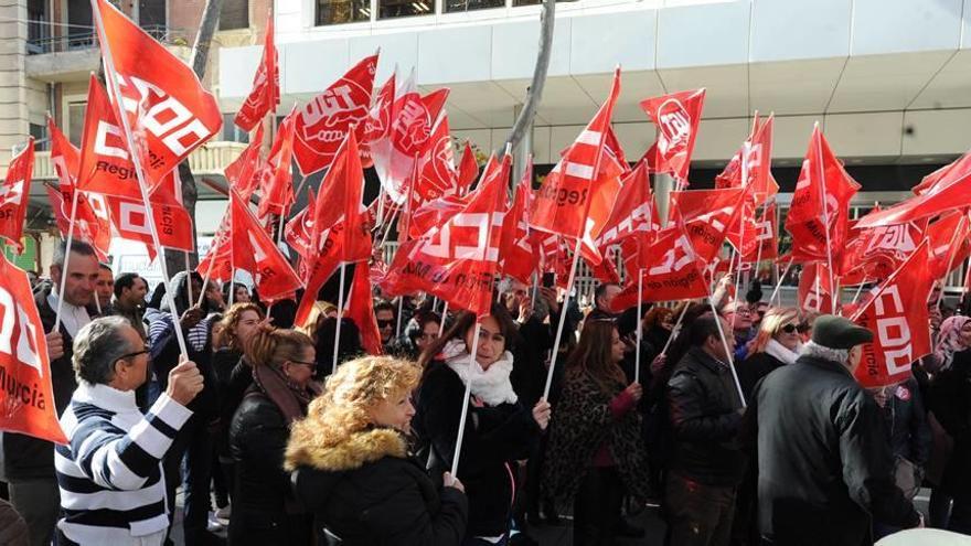 Protesta de los trabajadores fijos discontinuos en el mes de enero.