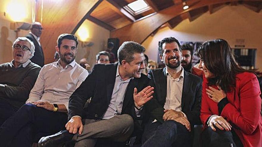 José Fernández, Antidio Fagúndez, Emiliano García-Page, Luis Tudanca y Ana Sánchez, ayer en Zamora.