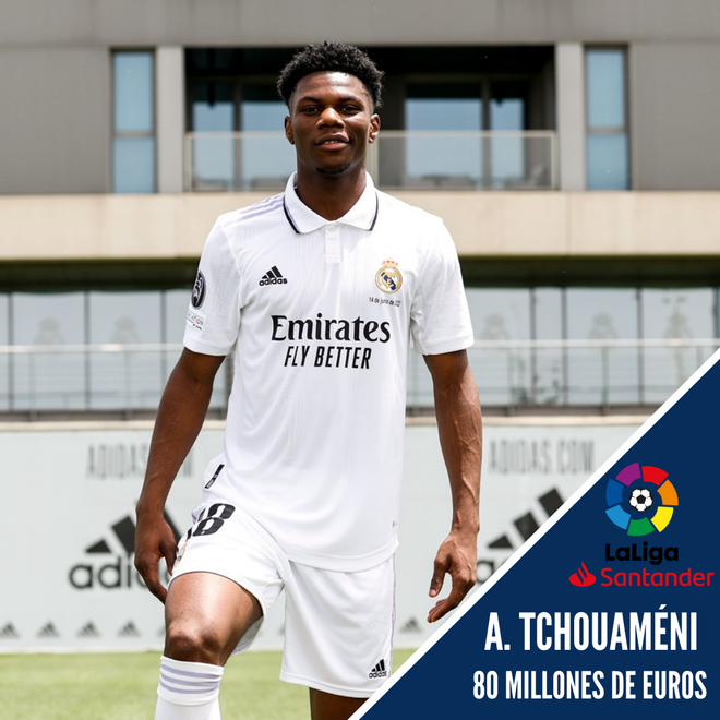 2. Aurélien Tchouameni - Del Mónaco al Real Madrid - 80 millones €