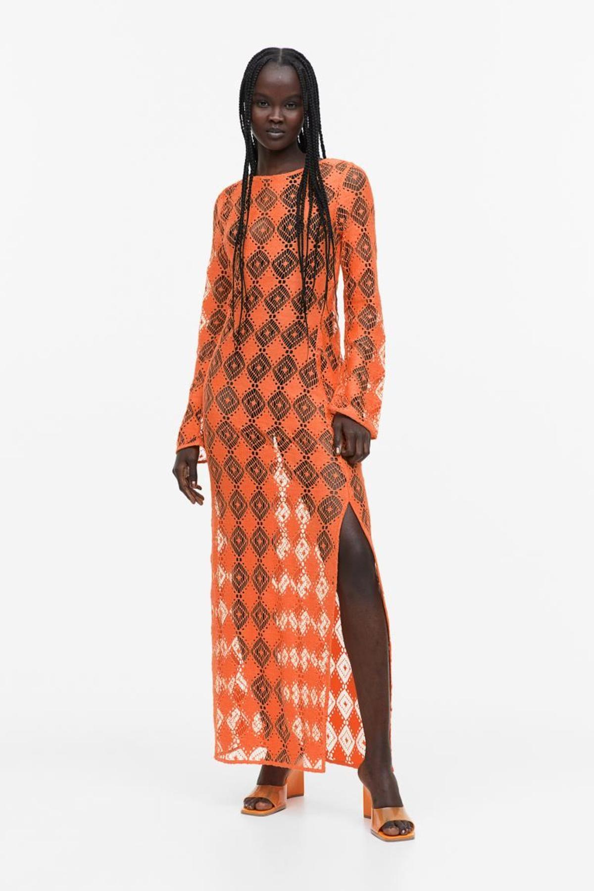 Vestido efecto ganchillo con espalda descubierta de H&M