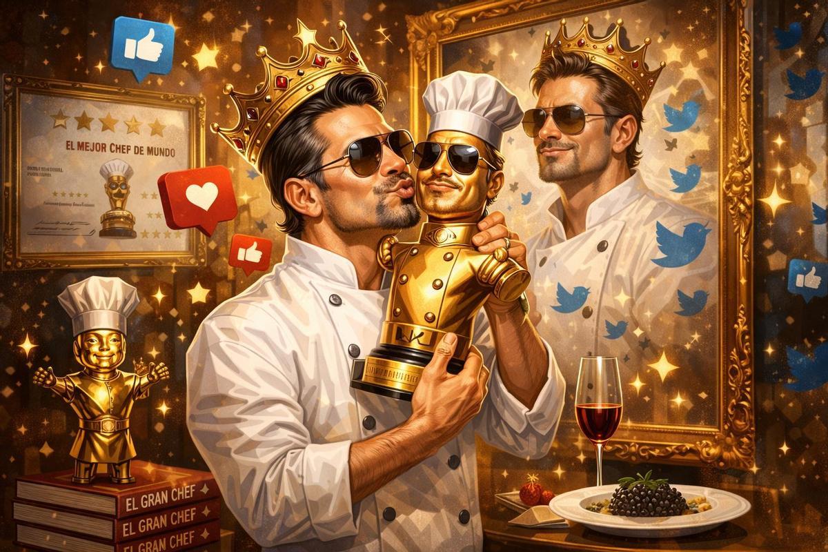 Ilustración sobre el ego de los cocineros.