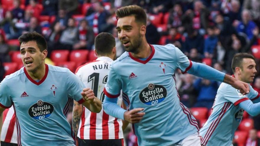 Brais celebra el gol del empate del Celta ante el Athletic.