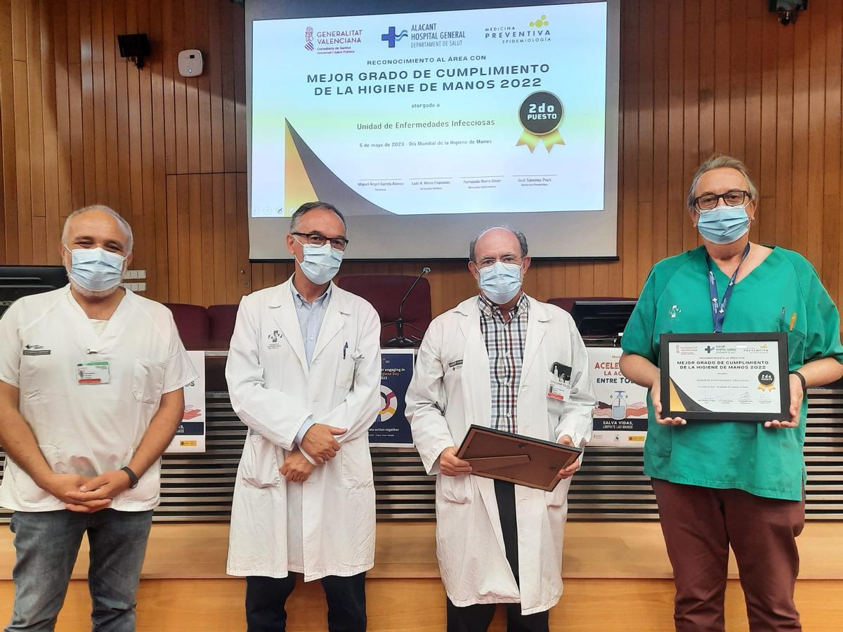 Servicio ganador del segundo premio de higiene de manos en el Doctor Balmis