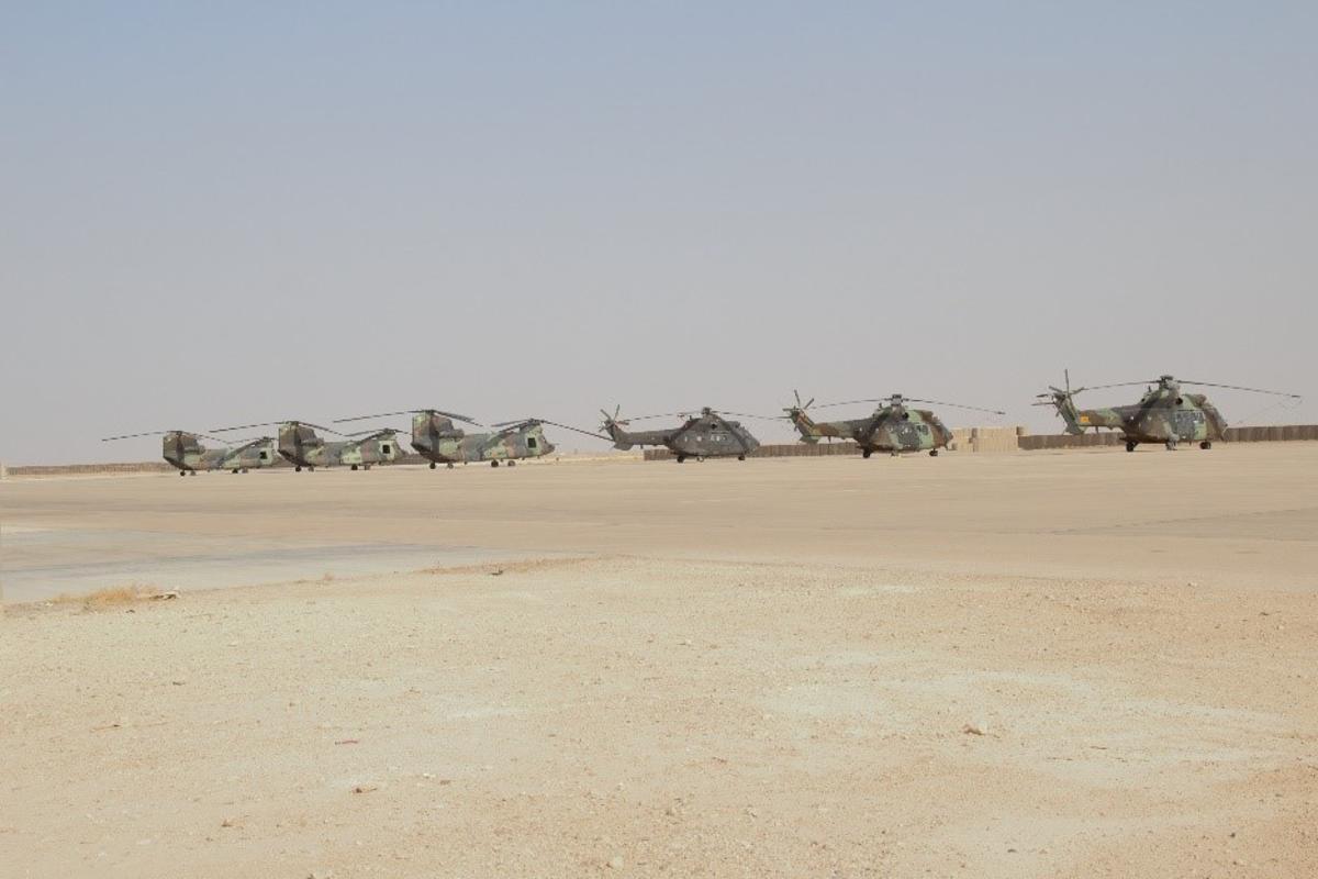 Los helicópteros españoles en la base de Al Asad en Irak