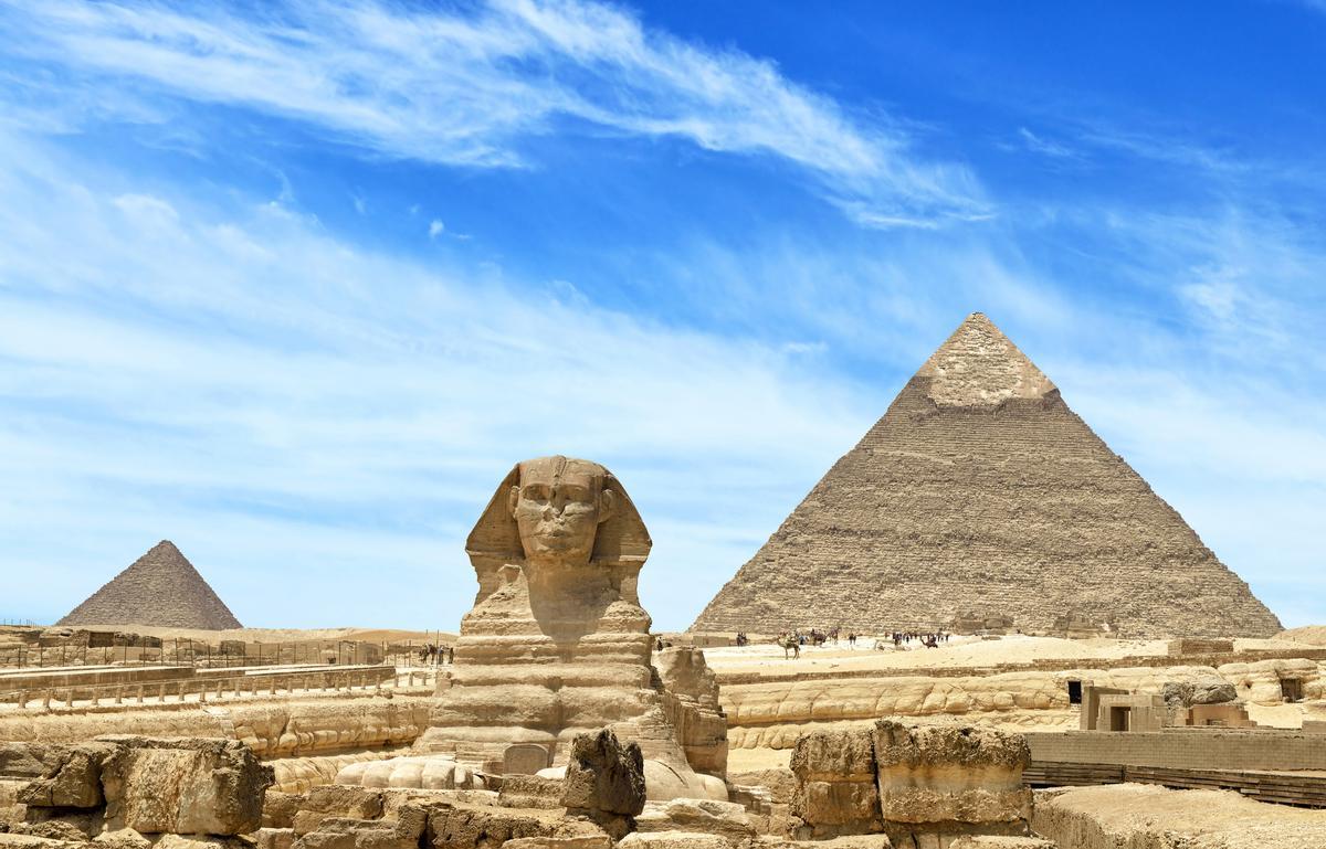 Las Pirámides y la Esfinge en El El Cairo, Egipto