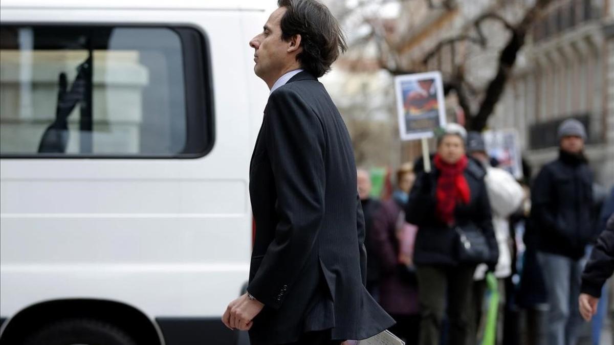 Javier López Madrid, en febrero del 2015, a su salida de la Audiencia Nacional donde declaró por el caso de las 'tarjetas black' de Caja Madrid.