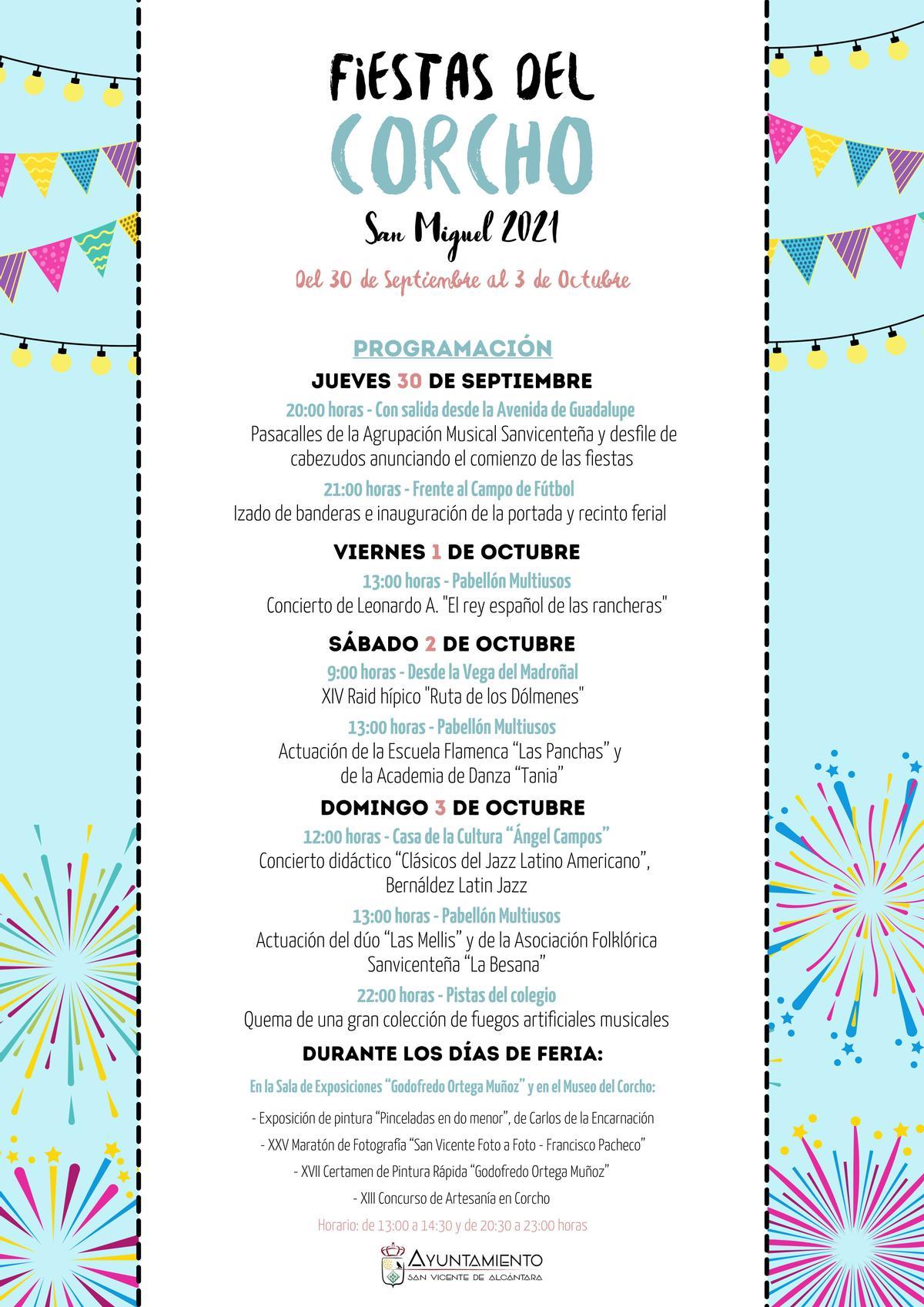 Programa de la Feria de San Miguel y Fiestas del Corcho 2021 (I)