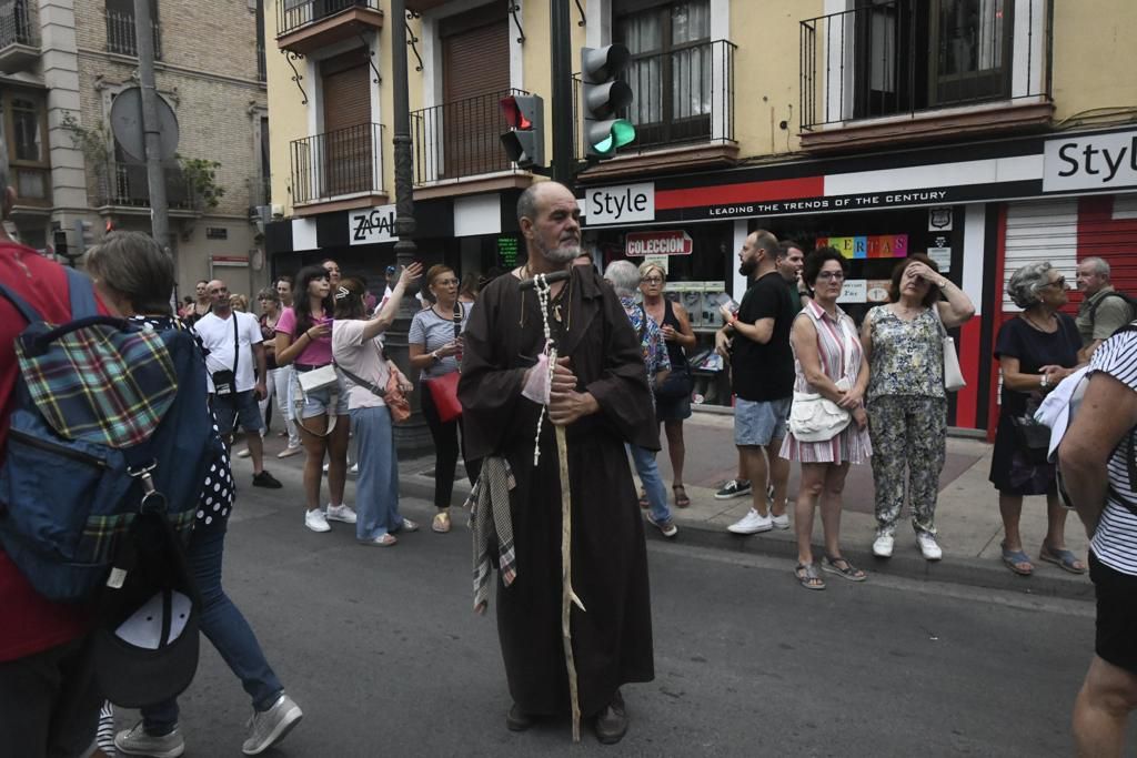 Romería de Murcia: primer tramo del recorrido de la Fuensanta