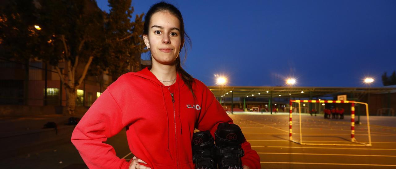 Paula Royo entrenando en Maristas