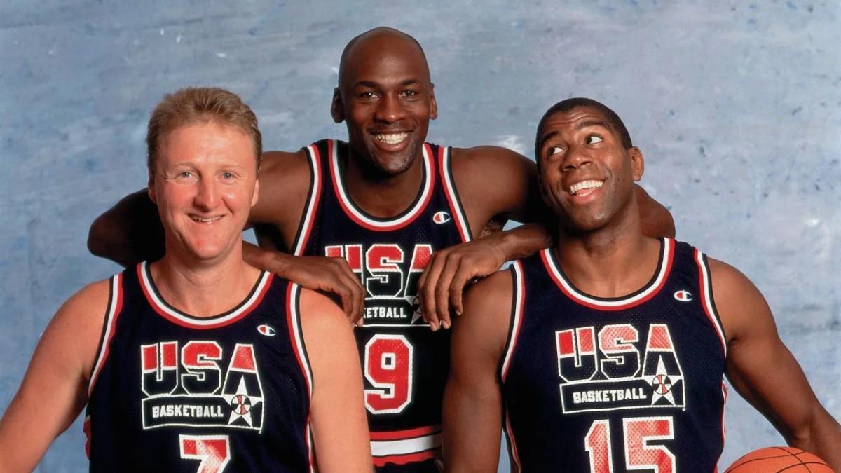 Bird, Jordan y Earvin 'Magic' Johnson, los tres colosos del Dream Team de Estados Unidos en 1992
