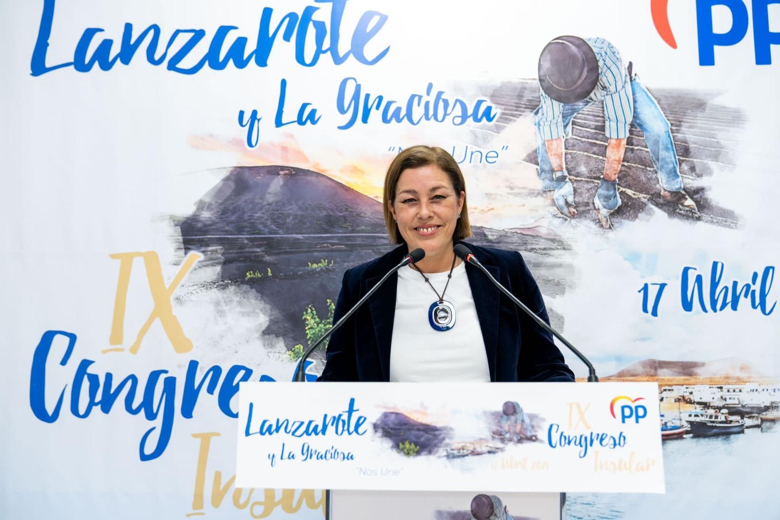 Astrid Pérez, reelegida presidenta del PP de Lanzarote