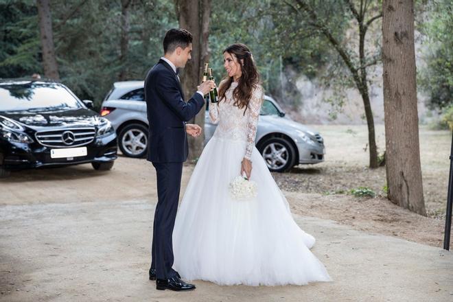 Brindis Marc Bartra y Melissa Jiménez