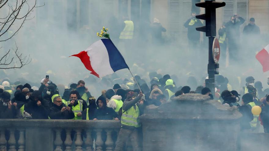 Protestas de los chalecos amarillos en París.