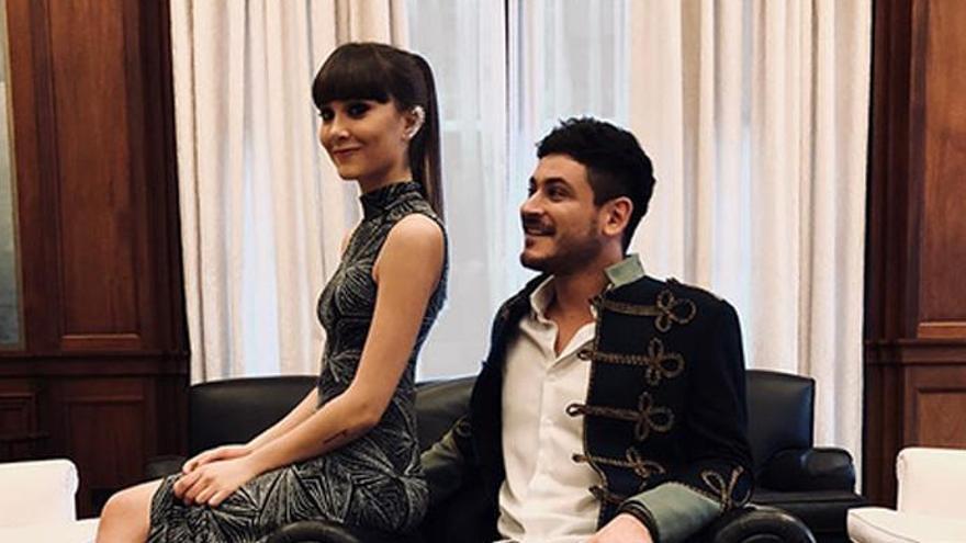 Aitana y Cepeda, antes de un concierto.