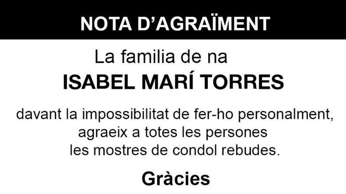 Nota Isabel Marí Torres