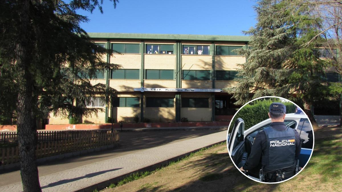Fachada del colegio público Maximiliano Macías de Mérida, donde se produjo el robo de varios ordenadores.